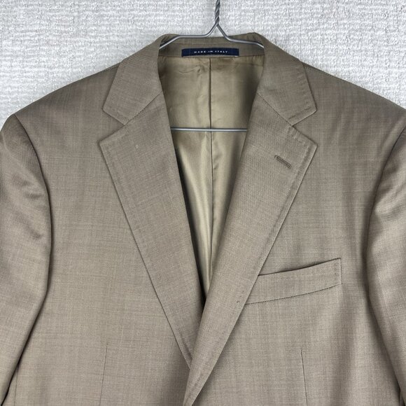 Pal Zileri Suit Jacket Men 50R Beige 100% Virgin Wool Made in Italy Read* - Picture 2 of 16